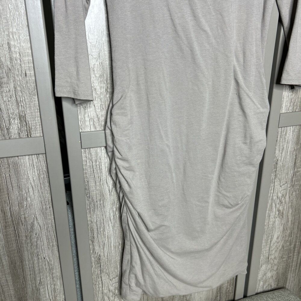 James Perse Dress Ruched Stretch Lined Beige Color - Picture 3 of 6